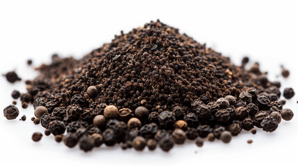 black pepper on white background