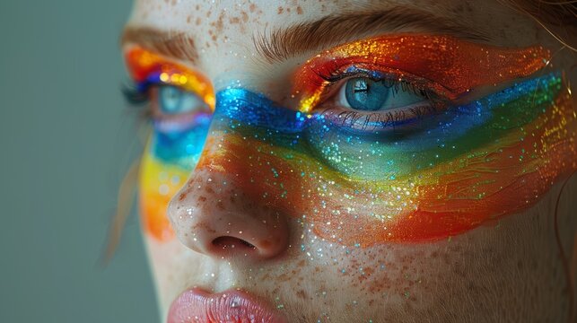 LGBTQA+ , LGBT : A person marching in a Pride parade with a sign advocating for LGBTQ+ rights, promoting positive change.