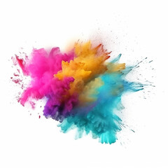 abstract powder splatted background. Colorful powder explosion on white background.