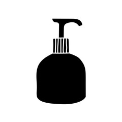 Antiseptic disinfectant bottle black hand drawn icon