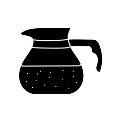 Drinking serving jug coffee, tea, milk, chocolate beverage black hand drawn icon