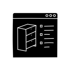 Woodworking design app black hand drawn icon