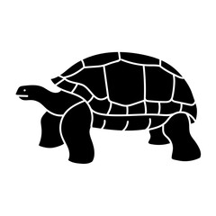 Galapagos giant tortoise black hand drawn icon