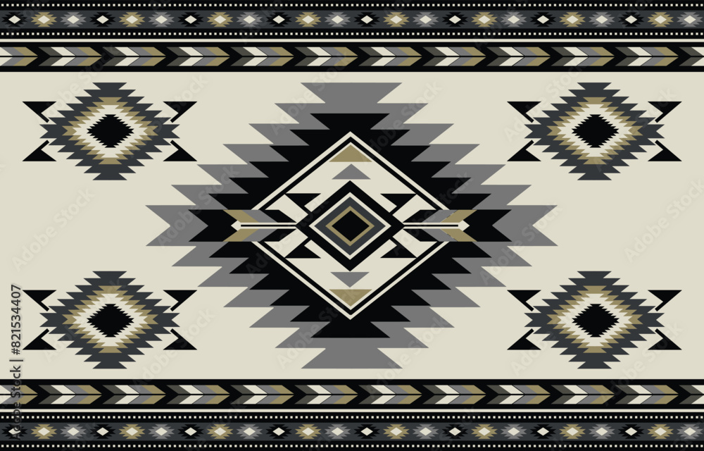 Wall mural ethnic tribal aztec background. seamless tribal pattern, folk embroidery, tradition geometric aztec 