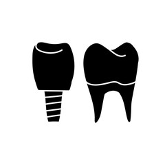 Denture false teeth black hand drawn icon