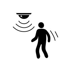 Motion sensor black hand drawn icon