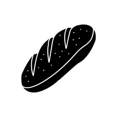 Baguette french bread black hand drawn icon