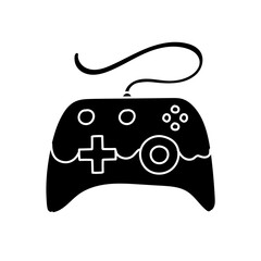 Game controller black hand drawn icon