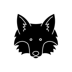 Fox black hand drawn icon