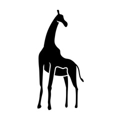 black hand drawn icon giraffe