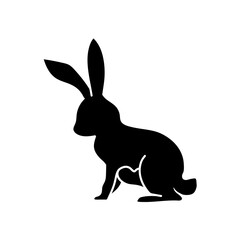 black hand drawn icon rabbit