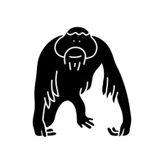 black hand drawn icon orangutan © puruan