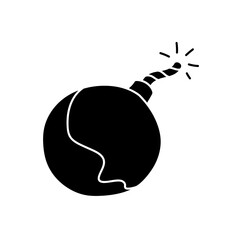 Explosive bomb black hand drawn icon