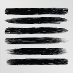 Set of black brush strokes Vector