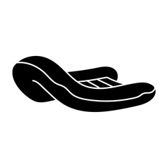 Rubber dinghy black hand drawn icon