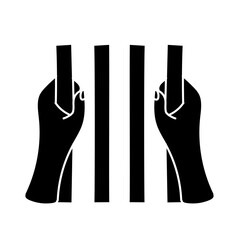 Jail bars black hand drawn icon