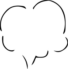 手書き風のもくもくした吹き出し