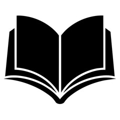 open book vector silhouette black color illustration
