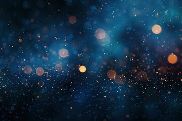 Fototapeta premium Silvester party New year background banner panorama long- sparklers and bokeh lights on dark blue night sky texture, with space for text with generative ai