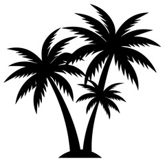 Palm Tree vector silhouette black color illustration