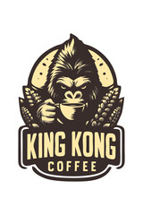 simple coffee logo design with Kingkong