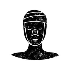 Women beauty face plastic surgery face and noose augmentation black hand drawn icon in grunge look