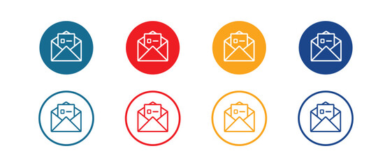Icon set of mail or emai,l for website or app. Vector illustration.