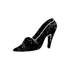 Obraz premium Women high heels black hand drawn icon in grunge look