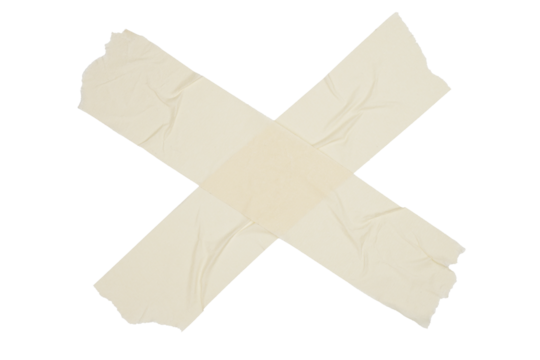 Torn masking paper tape isolated transparent