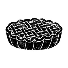 Pie black hand drawn icon in grunge look