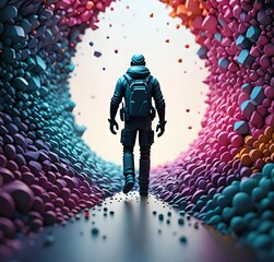 person in a mask, illustration, people, dance, vector, design, boy, grunge, beauty, person