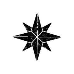 Obraz premium Compass black hand drawn icon in grunge look