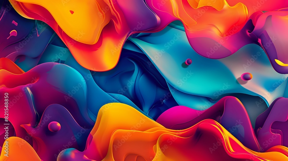 Poster abstract colorful background with flowing shape