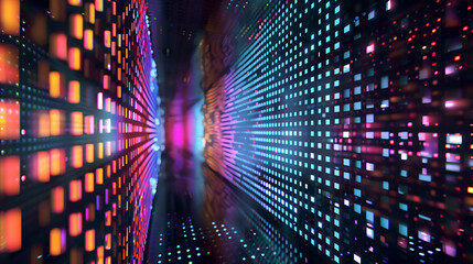 Abstract Digital Matrix Grid