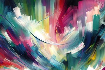 Colorful Abstract Painting with Bold Brushstrokes