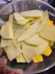 sliced pineapple on a plate