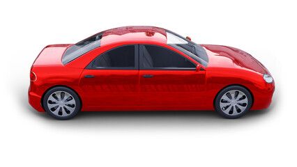 Naklejka premium red car without background, 3d illustration