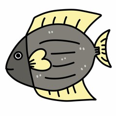 cartoon fish on a white background