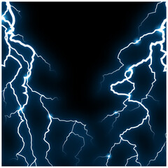 リアルな雷・稲妻のベクターフレーム背景