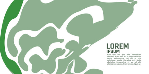 A green and white background with the word. The background is a swirl of green and white, giving it a dynamic and artistic feel