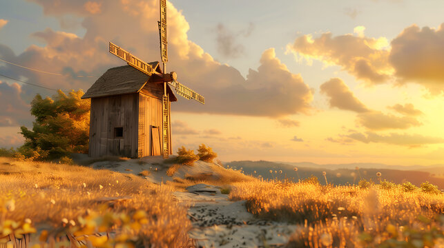 a charming old windmill