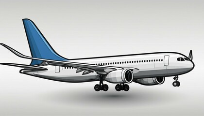 Obraz premium typical airplane isolated on background