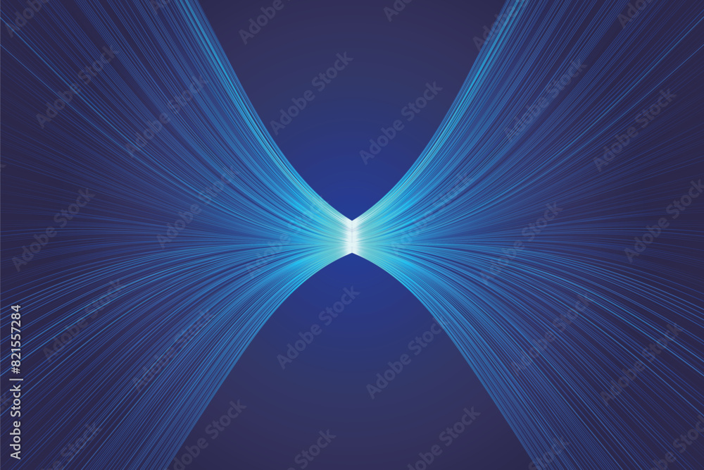 Poster blue curved lines collide tech tech poster vector background