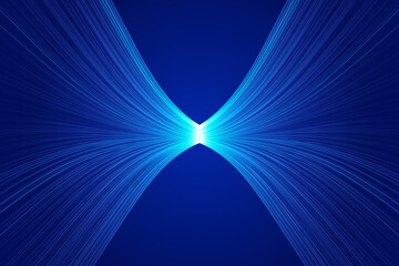 Blue curved lines collide Tech Tech poster background