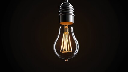 A glowing light bulb with a dark background, emitting a soft, warm glow for a cozy and inviting atmosphere.