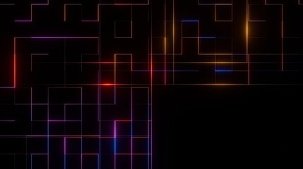 3d render, red blue yellow purple light background, metaverse, 3d-background-abstract, connection between lines and surfaces