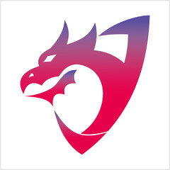 combination of dragon logo with shield