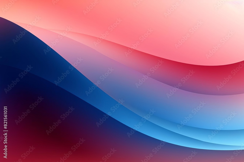 Poster abstract gradient color waves with red, blue, and pink tones, creating a smooth and flowing texture 