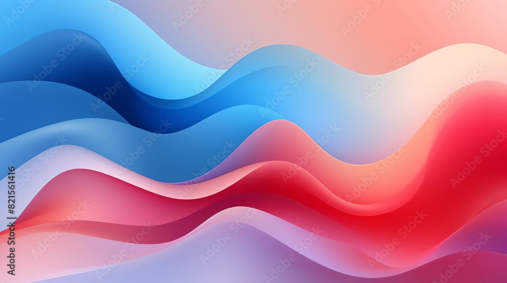 Poster abstract colorful wave background in red, blue, and pink tones creating a smooth and vibrant gradien