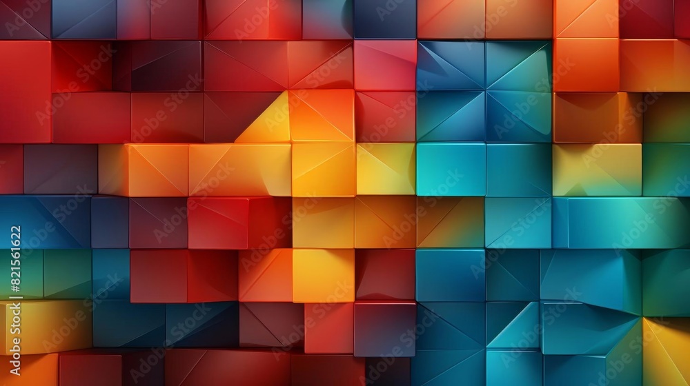 Poster abstract geometric background of colorful overlapping squares with a modern, vibrant design perfect 